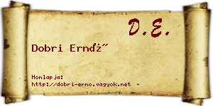 Dobri Ernő névjegykártya